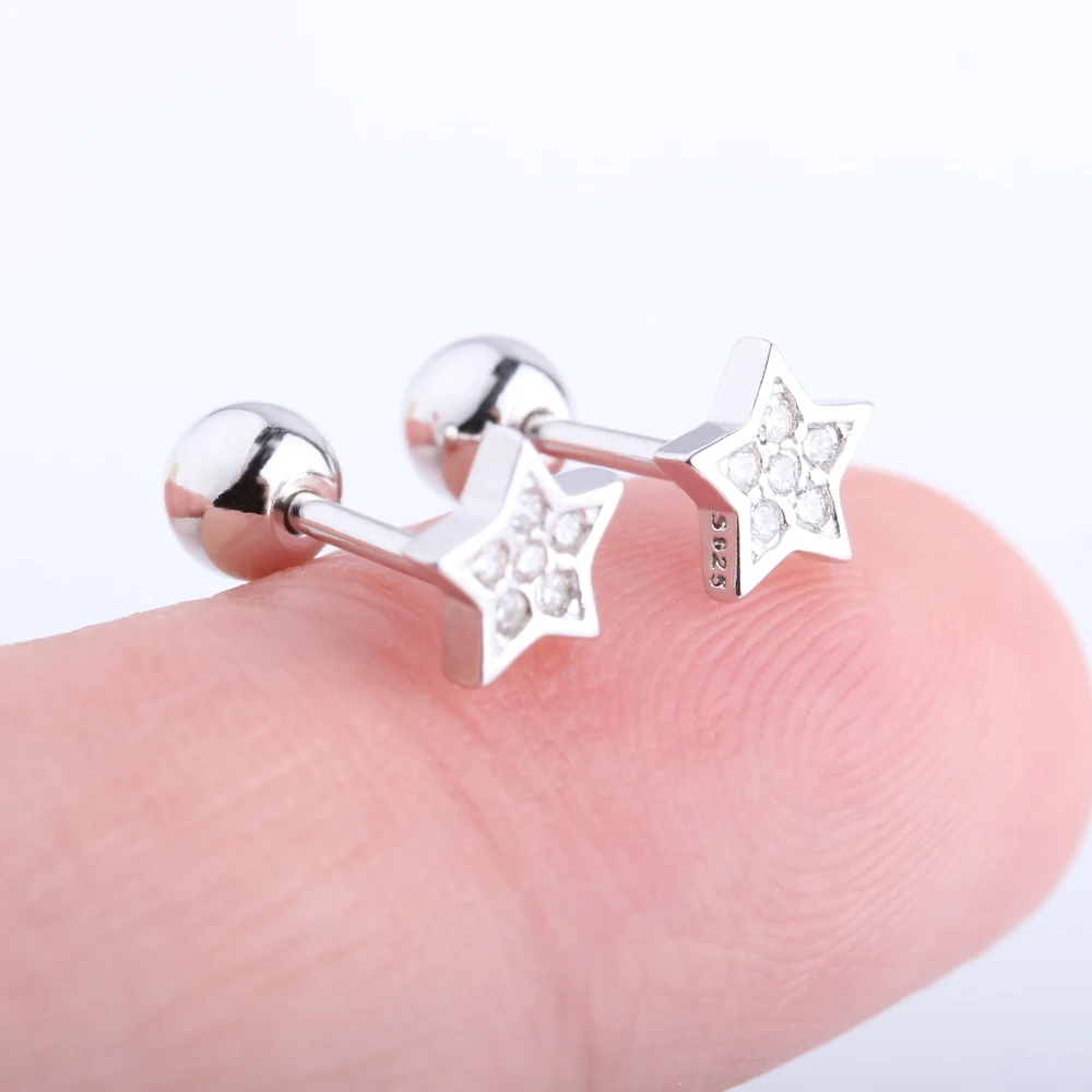 

Lobe Piercing Jewelry Zircon Star Piercing Tragus Stud Cartilage Earrings