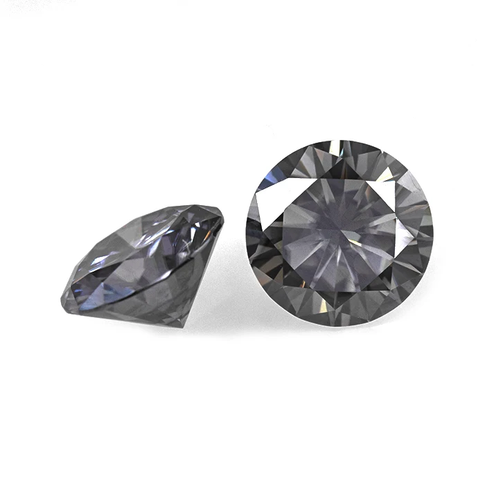 

Wholesale gemstone 6mm round brilliant cut loose diamond black light moissanite