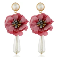 

Fashion colorful Pearl Flower Earrings For Women Wholesale N99235