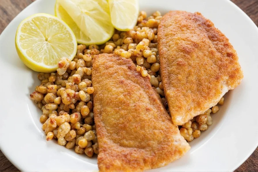 Cook preparing tilapia with spice mix