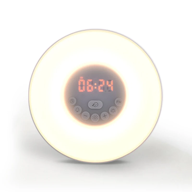 

Creative Alarm Digital Clock FM radio Night Light Portable Speaker, White