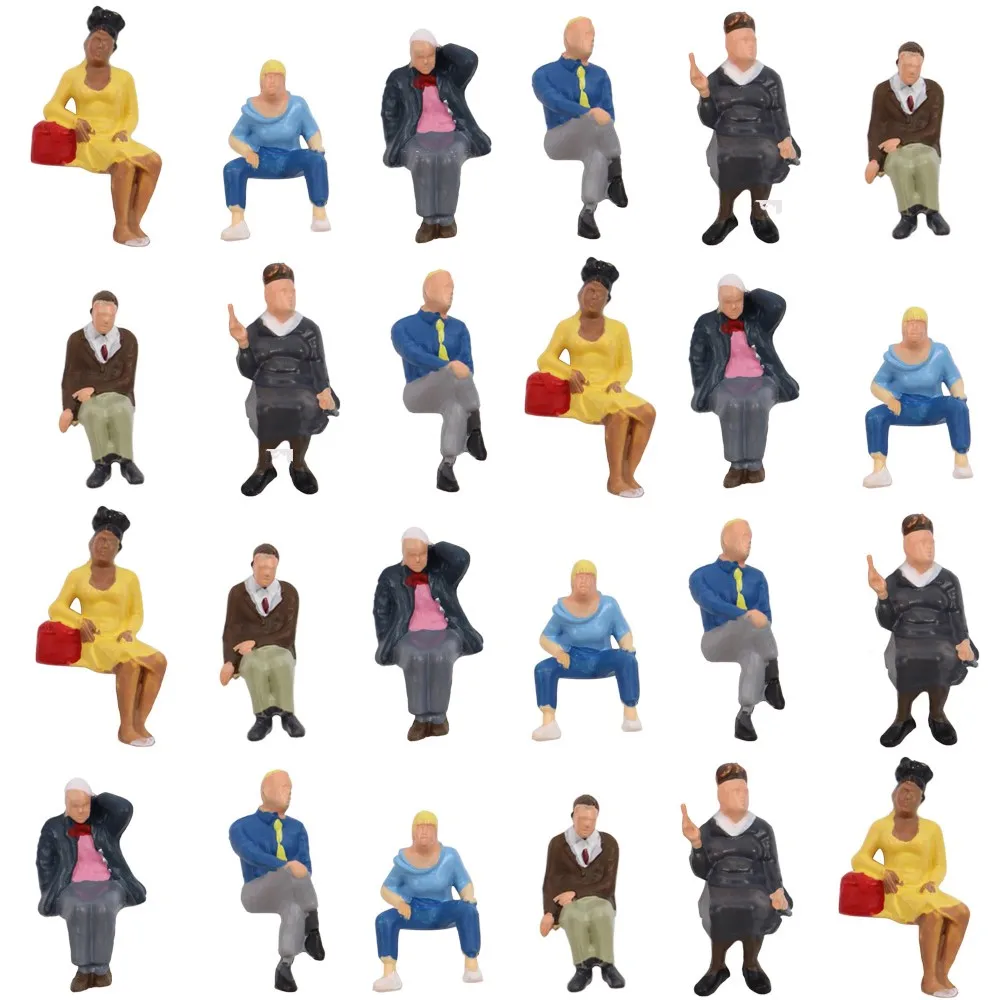 

P4803x Model Railway Train Accessories Layout O scale 1:48 Model People Painted All Seated Figures