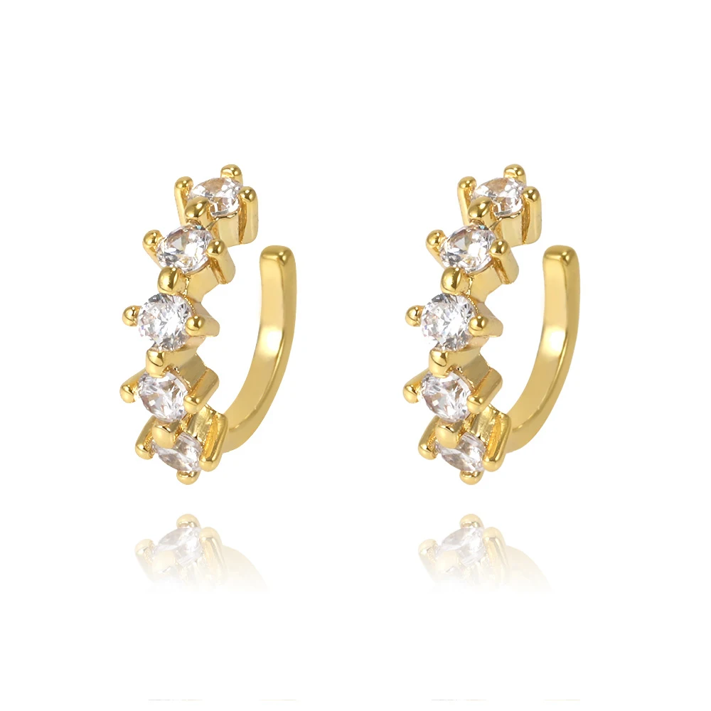 

cuff earrings gold plated cz rhinestone ear cuffs