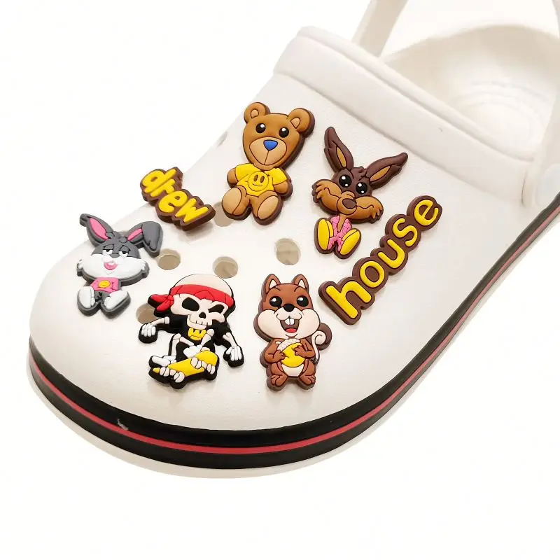 

stock shoe jibit clog pvc shoe charm accept custom