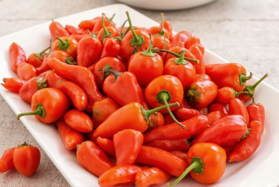 Colorful platter of various habanero-based dishes