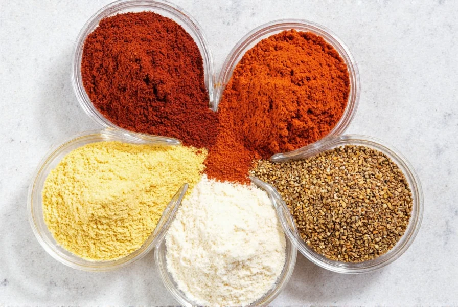 Four labeled spice jars representing different seasons