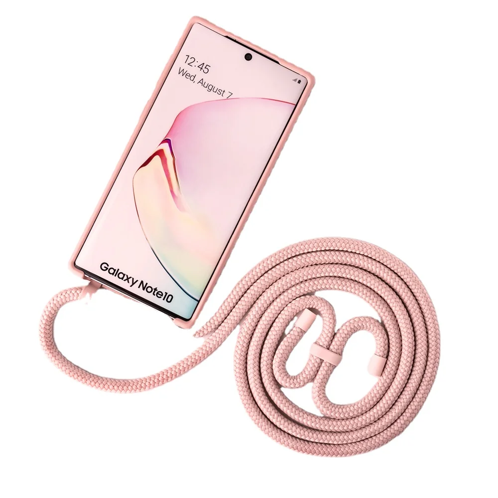 

Detachable Necklace With Adjustable Cord Rope Phone Cover For iPhone 12 5.4 For iPhone 12 6.1, Black, green, yellow, red, pink, grey, dark green, orange