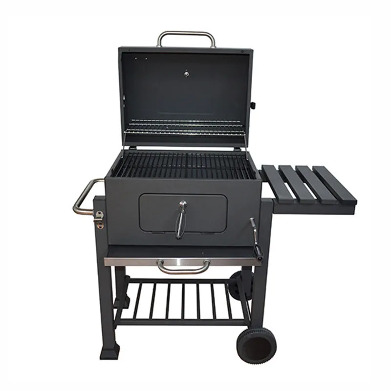 

Factory price Manufacturer Supplier korean bbq island outdoor kitchen butane charcoal grill bbq smoker, Black