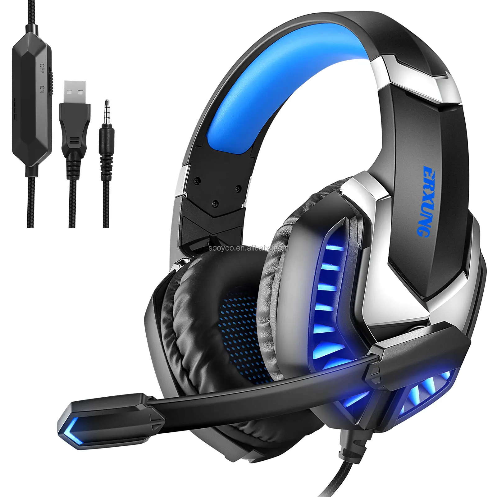 

New Design Custom Led Light PC Gaming Headset With Mic