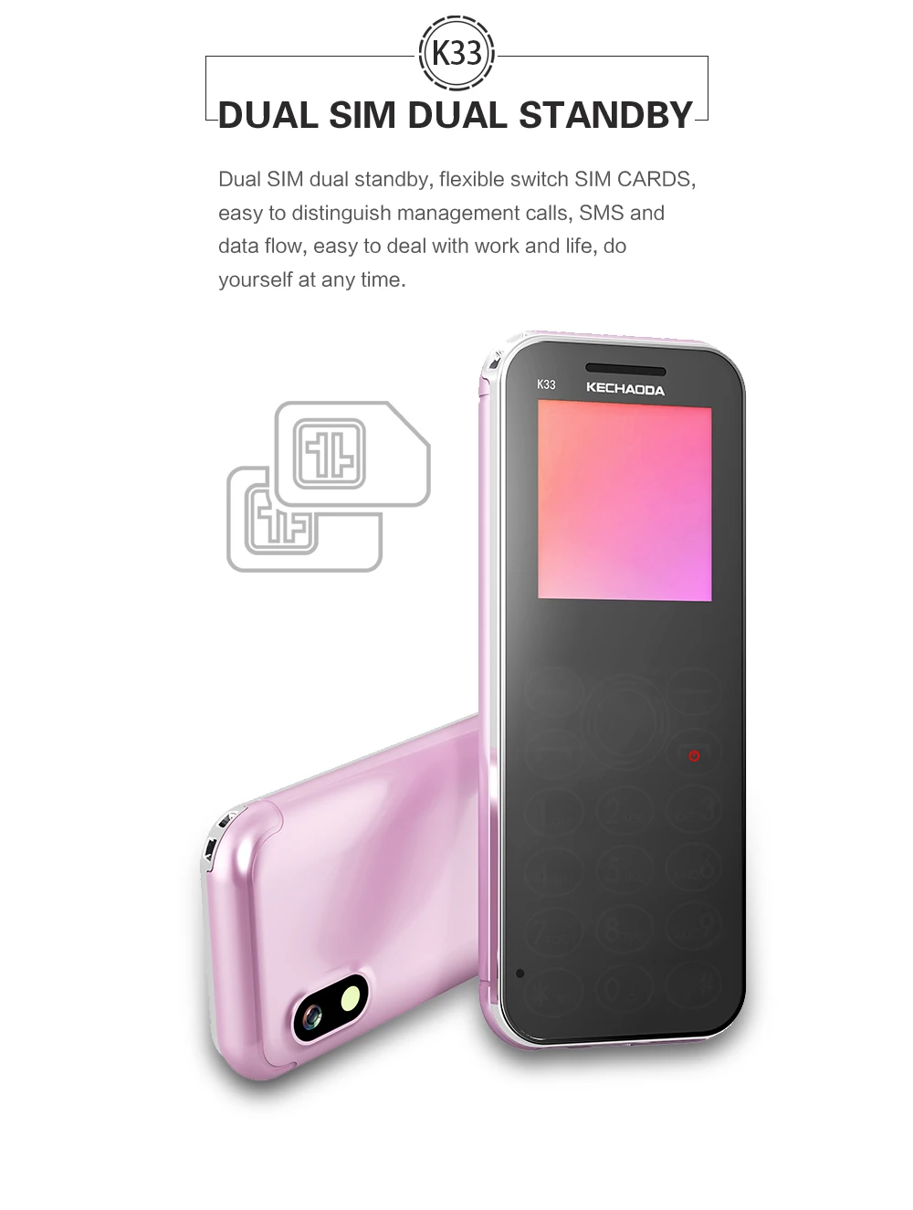 Kechaoda K33 New Arrival 1.44inch Fm Radio Gsm Mobilephone - Buy New ...