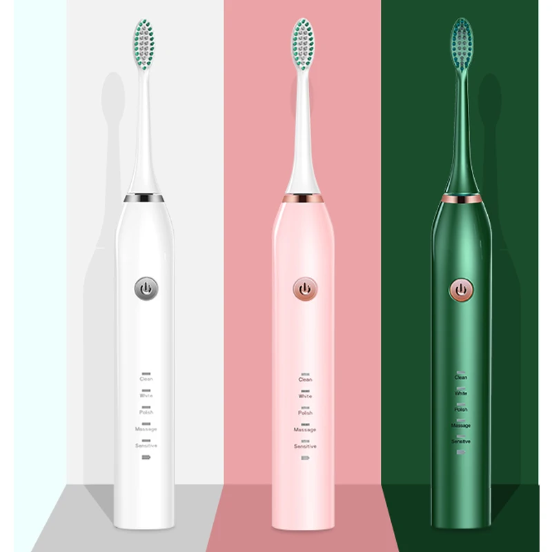 

Private Label Electronic Toothbrush Brosse A Dent Electrique Smart Sonic Toothbrush Electric Tooth Brush, White, pink, green, black