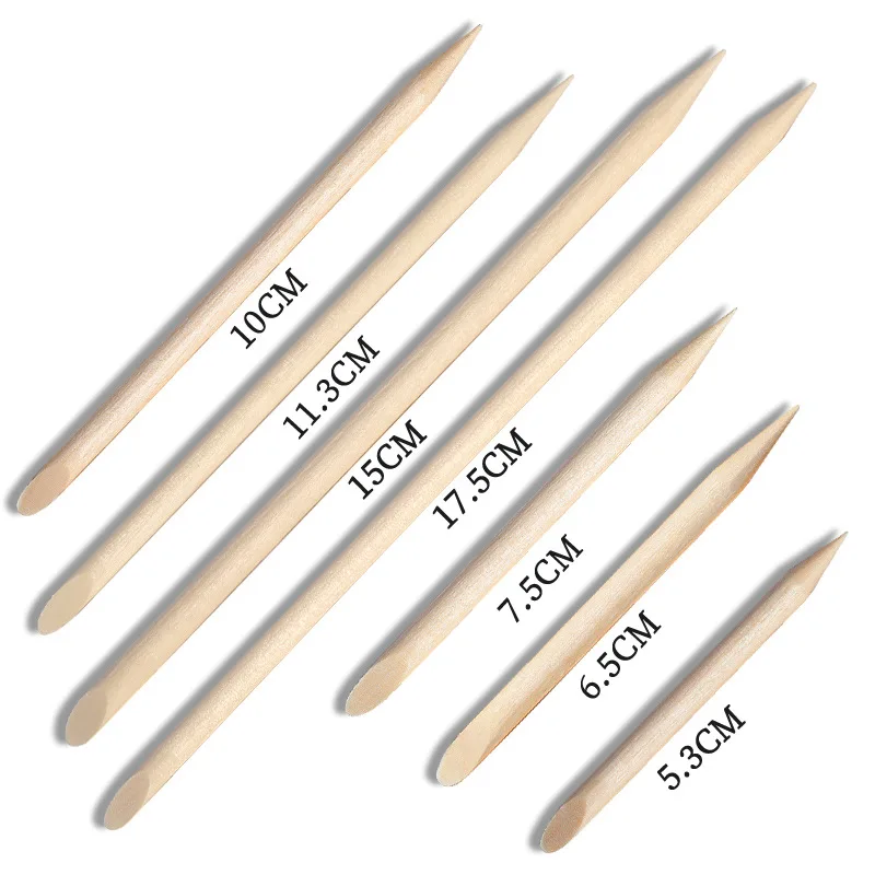 

Hot Sale 20pcs/bag Double Ended Manicure And Pedicure Tools Wooden Nail Orange Sticks For Nail Salon, Wooden color