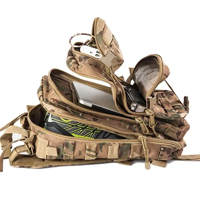 
BSCI factory direct sale custom unisex hunting trekking running military tactical backpack 