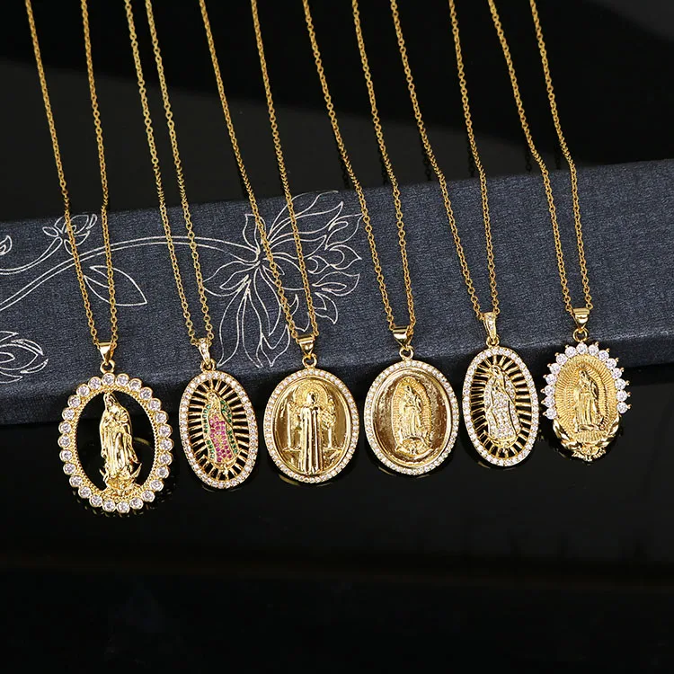 blessed mother pendant necklace