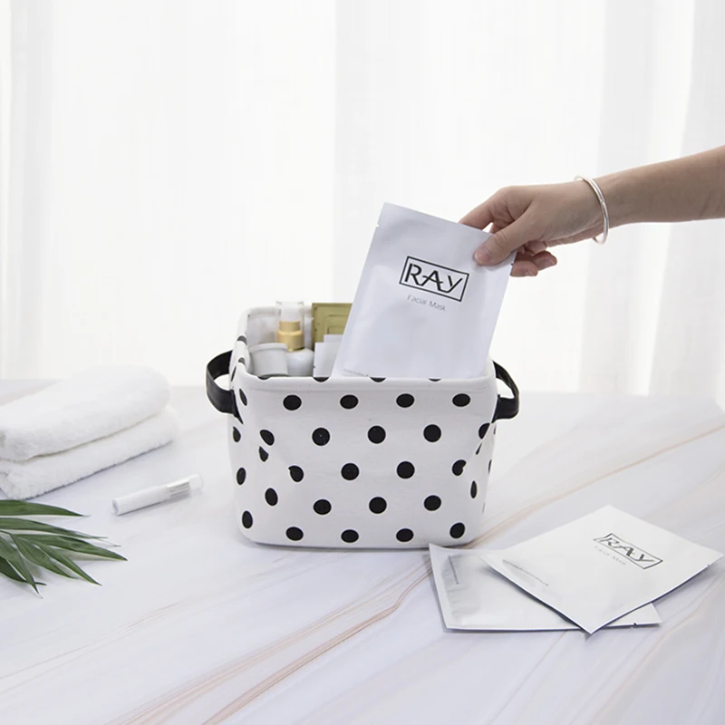 

High Quality Fabric Desk Top Cosmetics Desk Storage Box, Customized