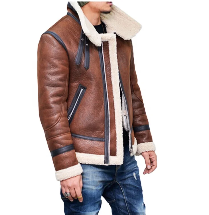 

2020 new European and American solid color zipper jacket cardigan thickened men's autumn and winter coat leather cardigan