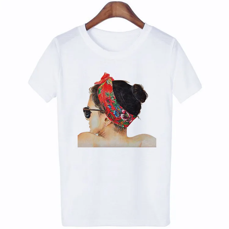 

Plus Size Women Summer Print Lady Casual T-shirt Tops Streetwear Short Sleeve T-shirt, As pic