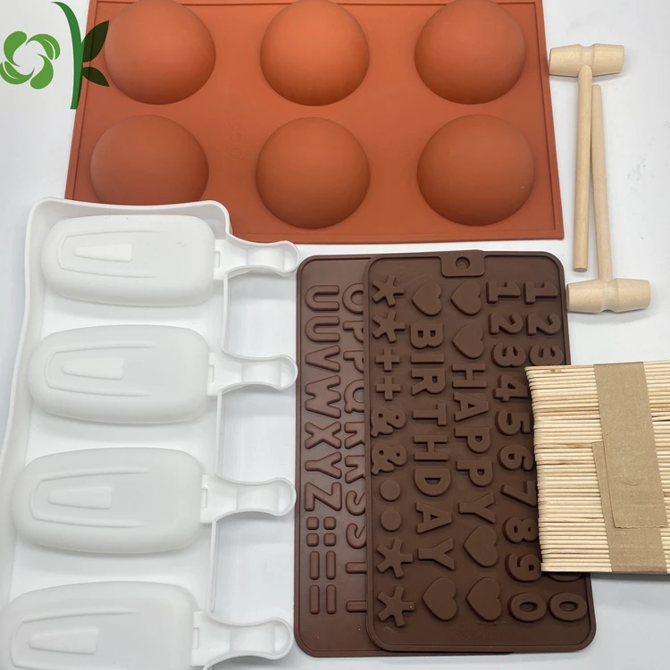 

OKSILICONE Reusable Silicone Cake Mold With Big Six Hemisphere Ice Cream Mold Easy To Release Candy Mold Trays For Cake Baking, Chocolate/brown/customized
