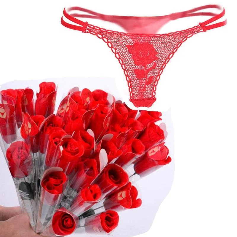 

T-Back Lingerie pantie cosplay g-strings Sexy Briefs underwear rose underwear mystery Valentines Day Gift for women