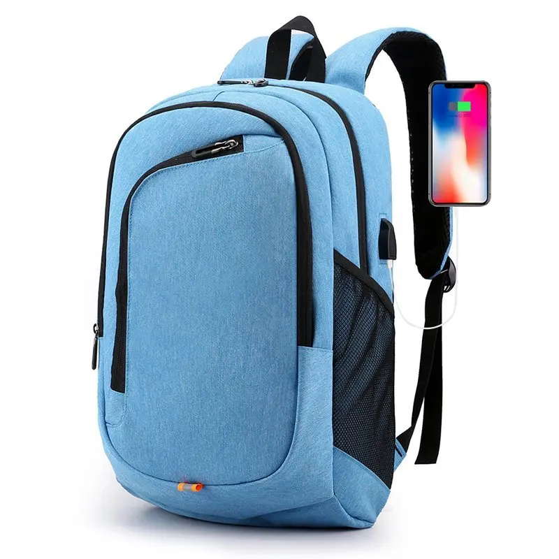 

OMASKA High Capacity Travelling Laptop Backpack mochilas sac a dos Design Polyester School Laptop Backpack with USB Charger, Blue,light blue,gray,black,red