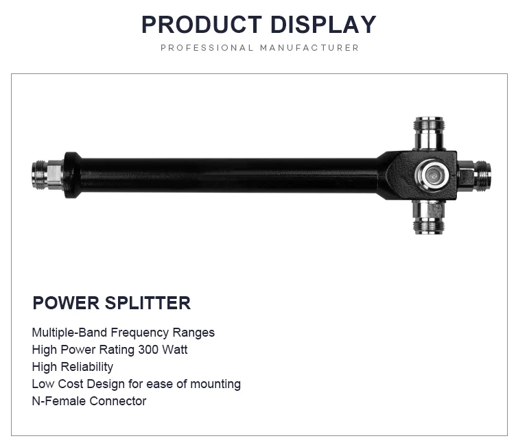 grey color and square shape 698 - 2700MHz 7 /16 DIN Female 2 Way RF Power Splitter