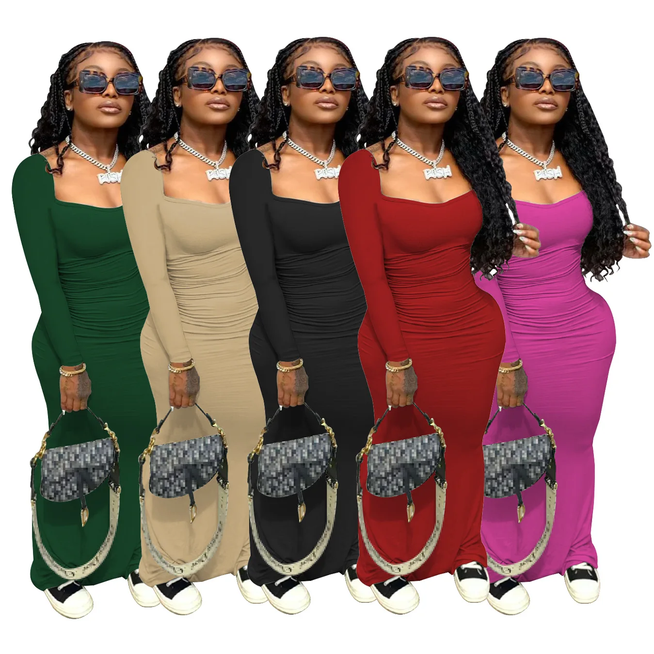 

2021 Casual Fashion Dress Solid Color Plus Size Long Sleeve Girls' Hoodies Fall Spring Woman Clothing