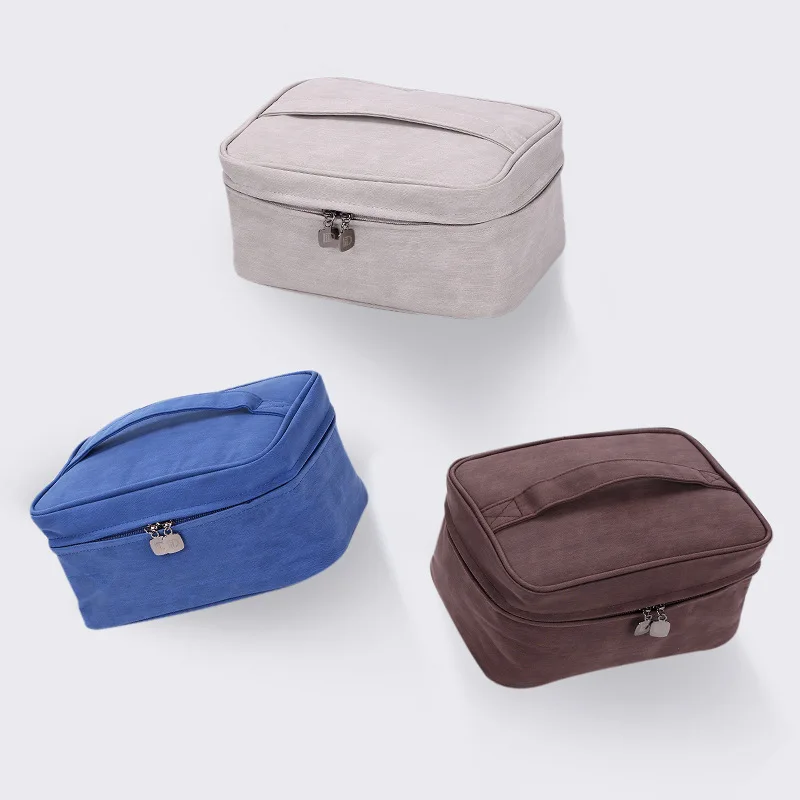 

Hot selling European-style simple large-capacity wash bag waterproof travel two-in-one cosmetic storage bag, Blue,gray,brown