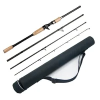 

Wholesale 1.8m/2.1m/2.4m/2.7m/3.0m 4-Piece 10-25g Carbon Spinning Casting Travel Fishing Rod With Rod Case