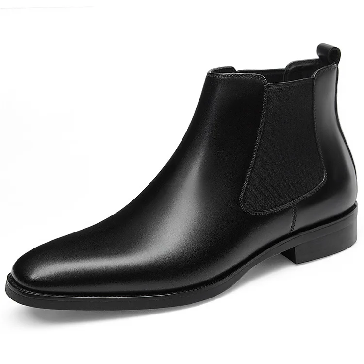 

Fashion Men British Style Chelsea Leather Boot Shoes