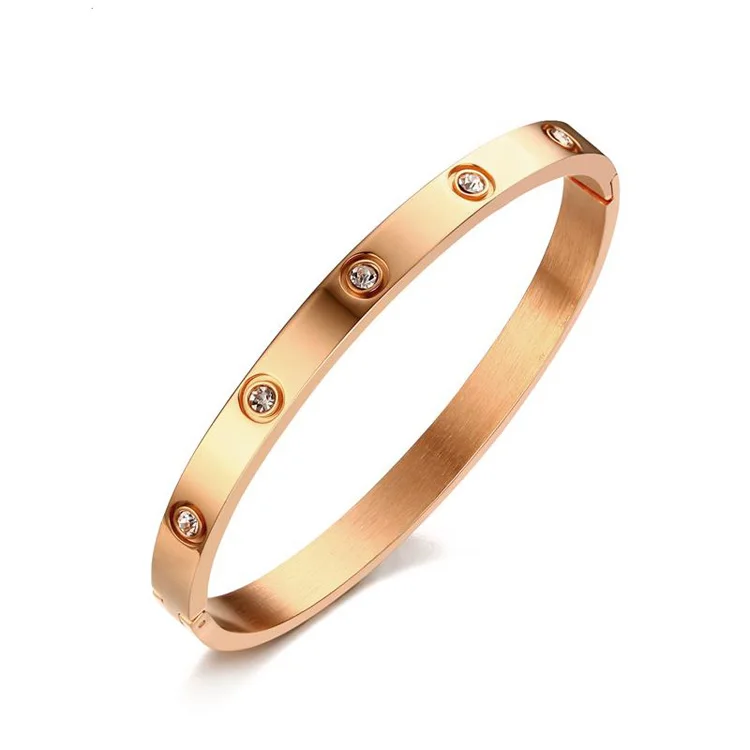最新女士时尚钻石金手镯首饰手镯