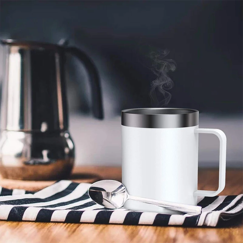 Tasse à café en acier inoxydable tasse en baril de 10 oz/14 oz avec poignée pour boisson au thé à la bière 300ml/10oz 