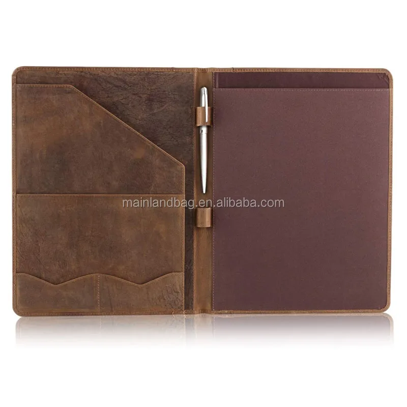Genuine Leather Portfolio Professional Organizer Padfolios Stylish