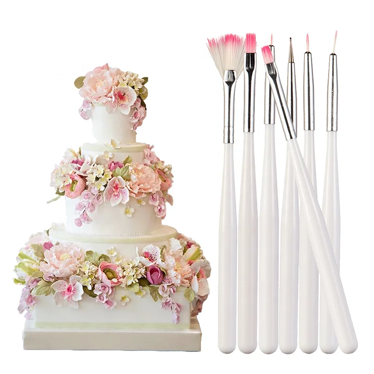 

7Pcs Fondant Cake Decoration Brushes Set Sugar Craft Icing Pastry Pen Brush Cake Painting Brush