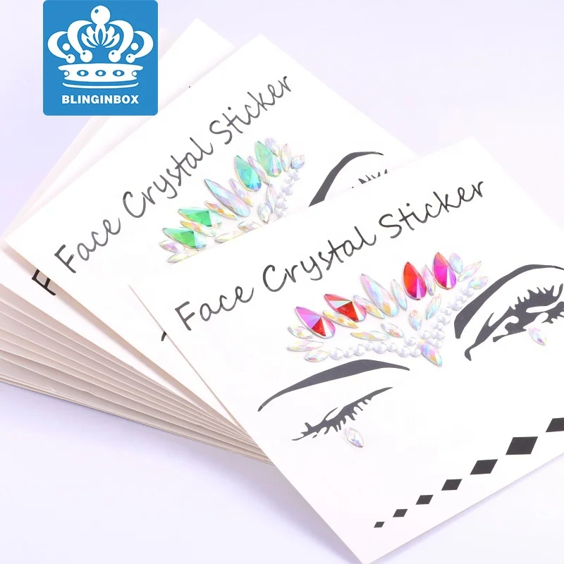 

New Fashion Styles Body Tattoo Stickers Eye Jewels Face Crystal Sticker, Different colors