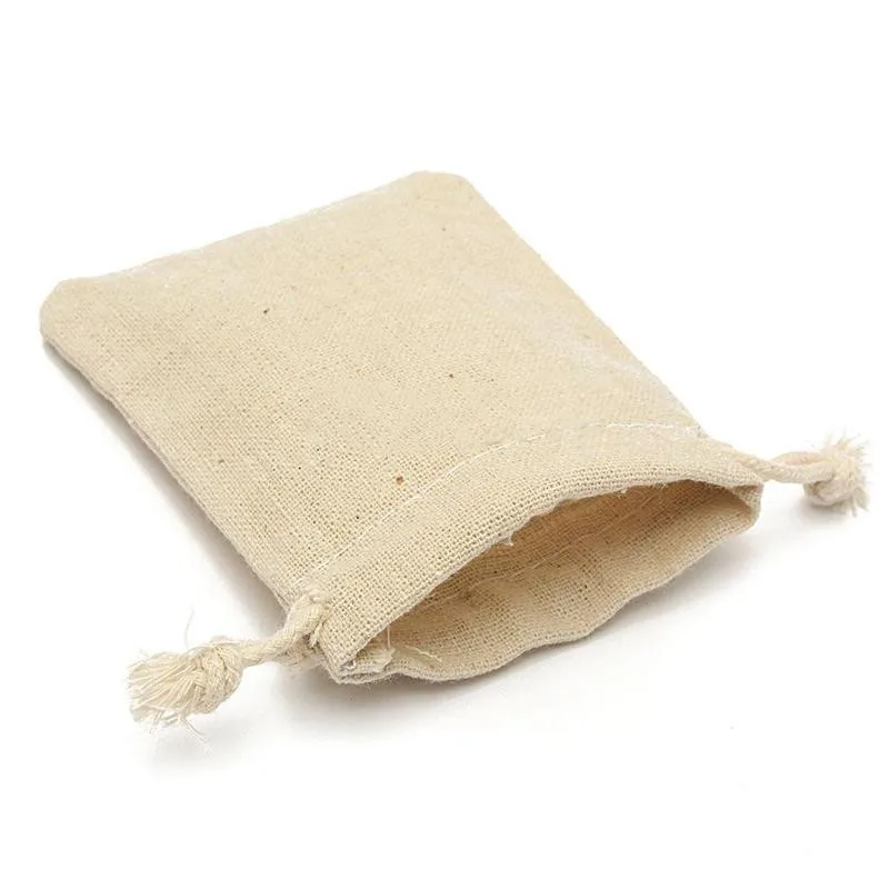 
Small Drawstring Natural Linen Cotton Jute Bag for Fruits&Vegetables Packaging 