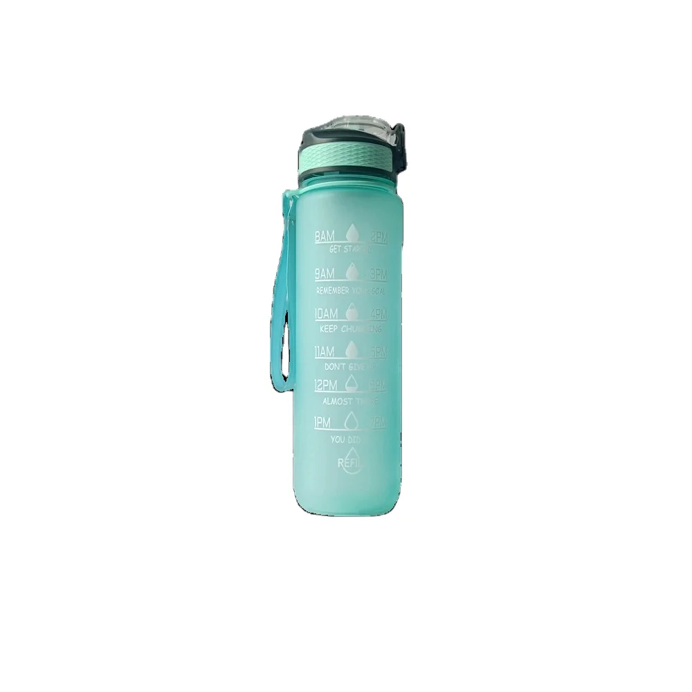 

32oz BPA free Sports Plastic Water Bottle Leakproof Frosted Motivational Fitness Sports Water Bottle with Time Marker