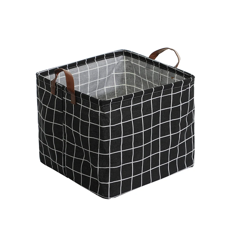 

1MI SLB-2 Waterproof Square Storage Baskets Large Capacity Collapsible Laundry Basket for Storing Clothes, Blankets and Toys, Stripes