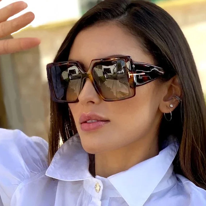 

FT0790 New Fashion Female Vintage UV400 Sun Glasses Oversized Square Sunglasses Women, 7 colors