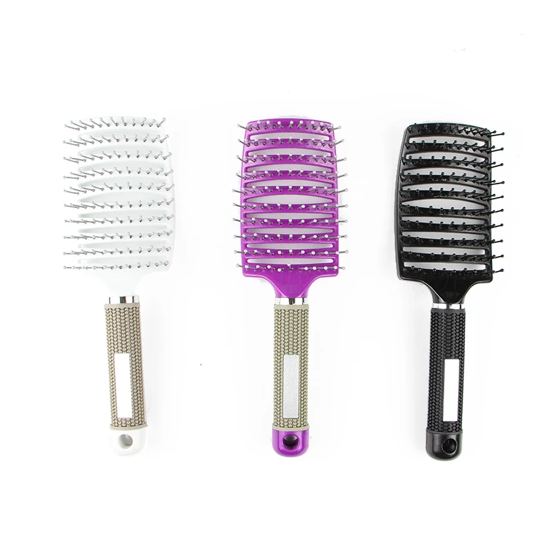 

Masterlee wholesale plastic detangler hair brush curve comb hair curler for barber and home