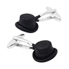 SAVOYSHI Novelty Hat Shape Cufflinks for Mens Suit Shirt Cuff High Quality Black Paint Cuff links Fashion Men Jewelry