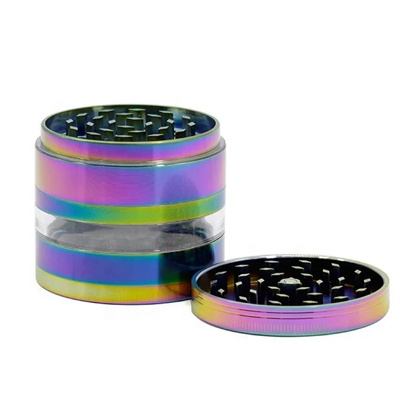 

Colorful Plane Design Diameter  Zinc Alloy 4 Part Dry Herb Grinder Transparent Side Grinder, Picture