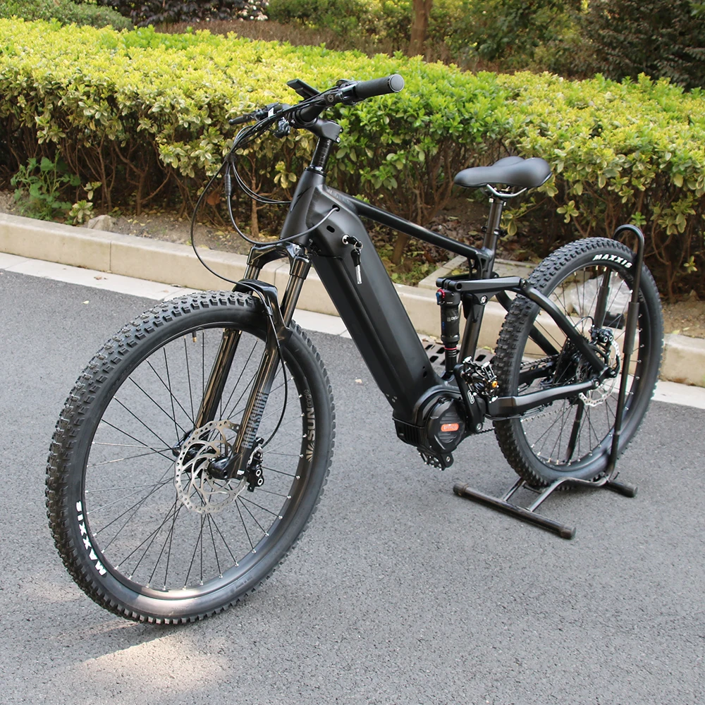 

48V 1000W electric bike full suspension ebike with Bafang Ultra Motor G510, Black