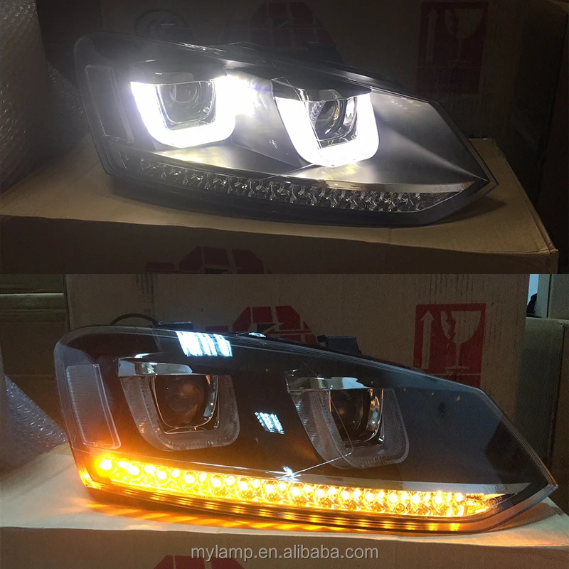 2 Pieces For Volkswagen Polo Mk5 Vento Cross Polo Led Head Lamp 2011