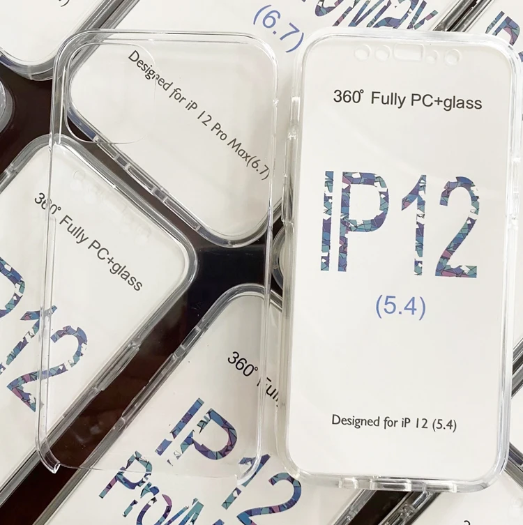 

New Design Shockproof 360 Degree Hard TPU PC 2in1 Transparent Clear Cell Mobile Phone Back Cover Case For Iphone 12 Mini (5.4)