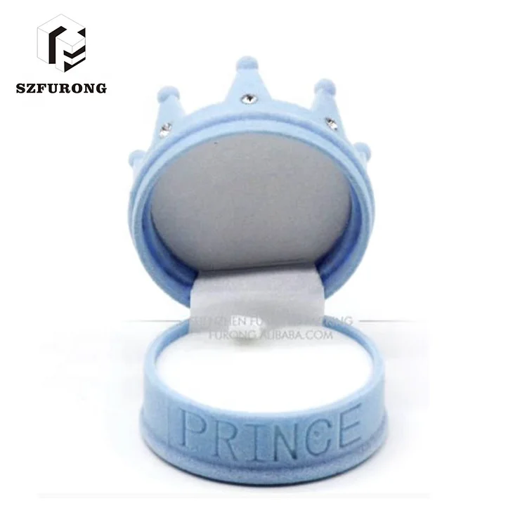 

New design hot selling custom unique imperial crown shape velvet toys and dolls ring box luxury small velvet engagement jewelry, Any color is available