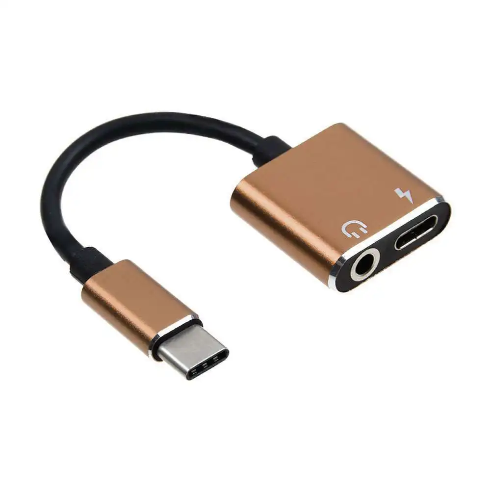 2 en 1 tipo-C a 3,5mm para auriculares Jack Adaptador de Audio AUX cargador de carga de Cable - ANKUX.COM