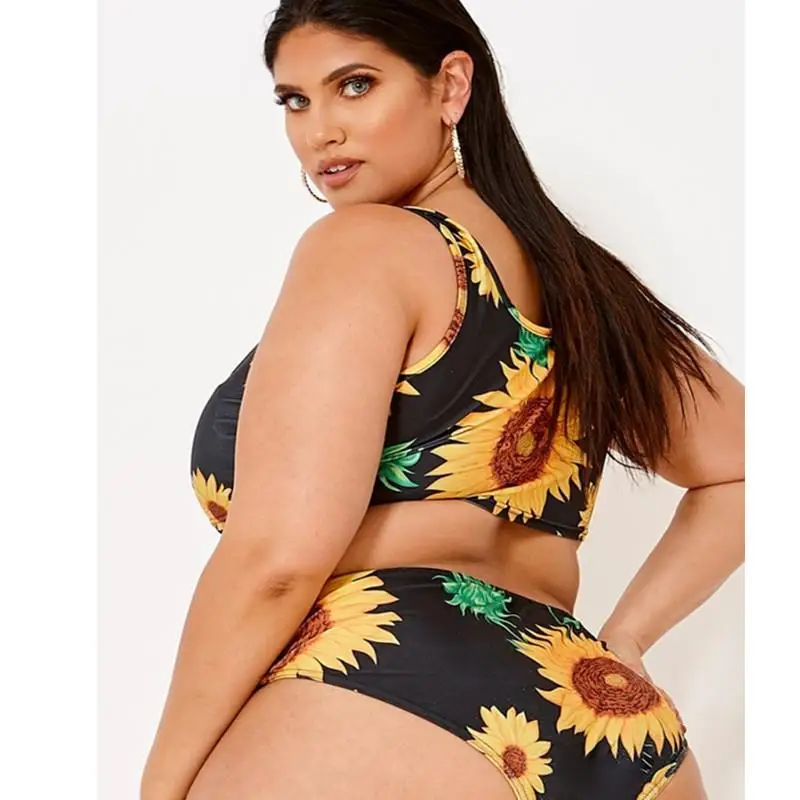 

2019 Hot plus size beach wear swimwear fat women swimsuits private label bikini, Yellow