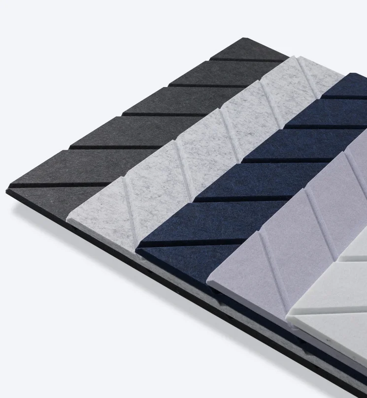 3d V-grooved Interior Exterior Decorative Wall Acoustic Polyester Sound Absorbing Panels Wall Covering Decoration