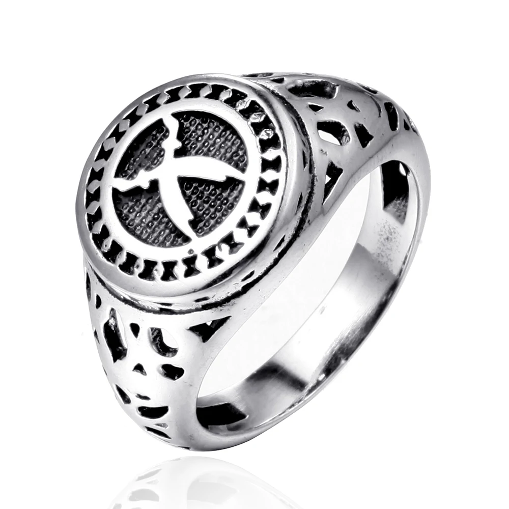 

Stainless Steel Game Relative Cross Double Broadsword Ring