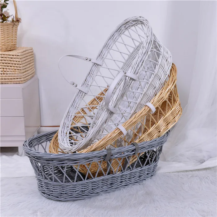 
Wholesale natural handmade baby wicker moses basket 